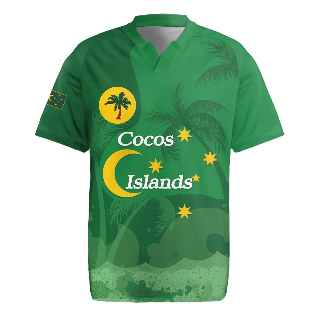 Australia Cocos Keeling Islands Rugby Jersey Southern Cross Palm Tree Pattern - Aussie Hoodie