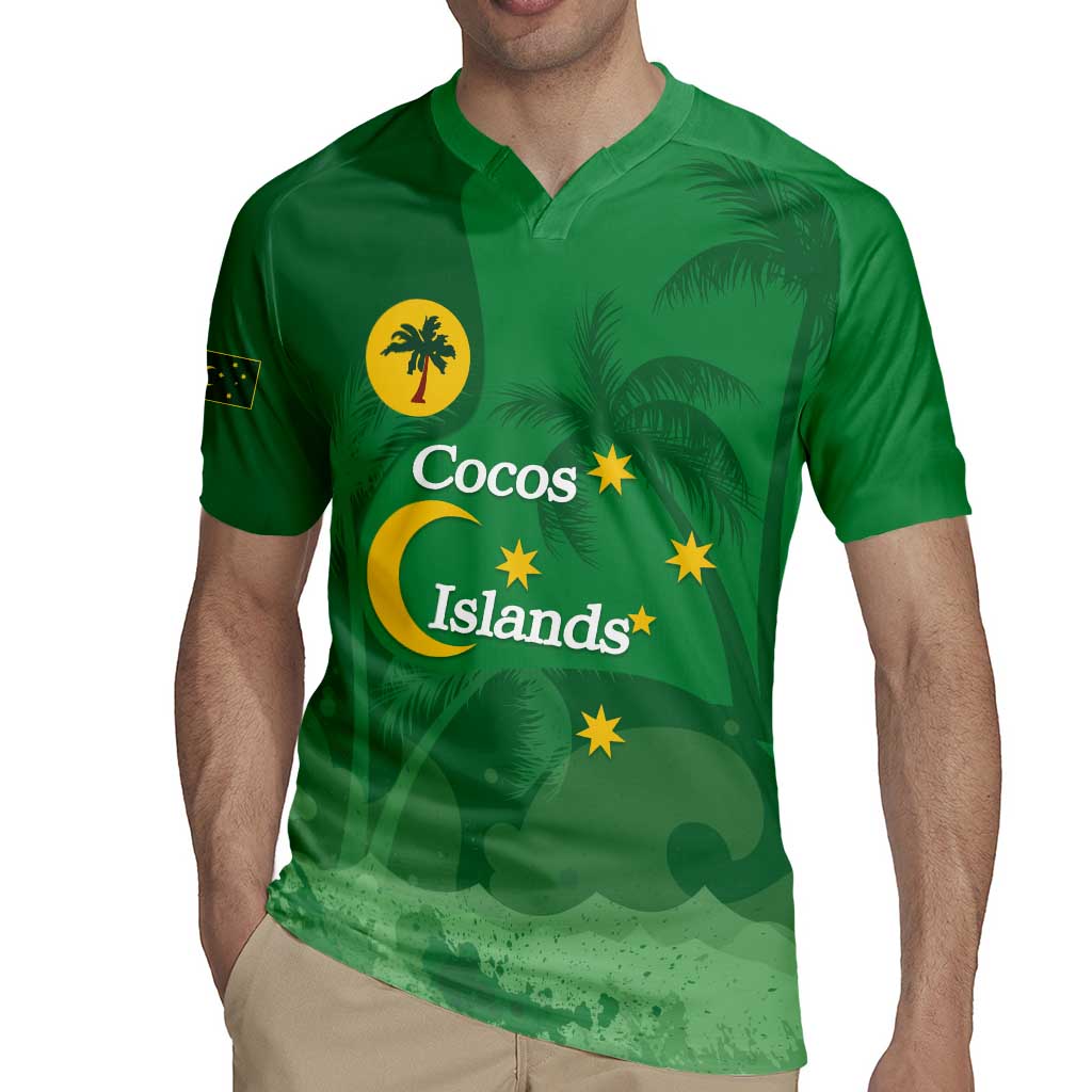 Australia Cocos Keeling Islands Rugby Jersey Southern Cross Palm Tree Pattern - Aussie Hoodie