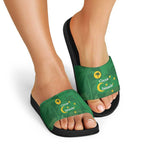 Australia Cocos Keeling Islands Slide Sandals Southern Cross Palm Tree Pattern - Aussie Hoodie