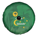 Australia Cocos Keeling Islands Spare Tire Cover Southern Cross Palm Tree Pattern - Aussie Hoodie