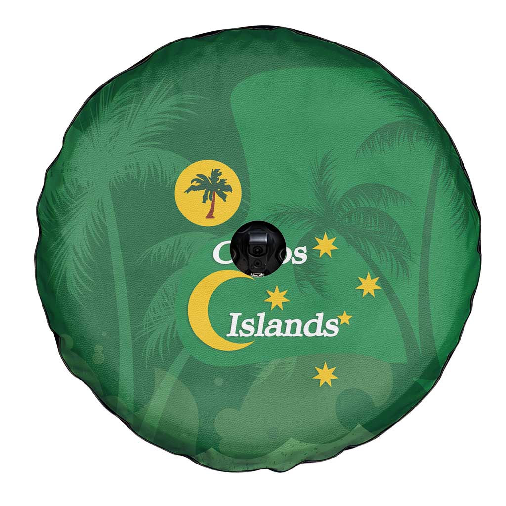Australia Cocos Keeling Islands Spare Tire Cover Southern Cross Palm Tree Pattern - Aussie Hoodie