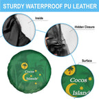 Australia Cocos Keeling Islands Spare Tire Cover Southern Cross Palm Tree Pattern - Aussie Hoodie
