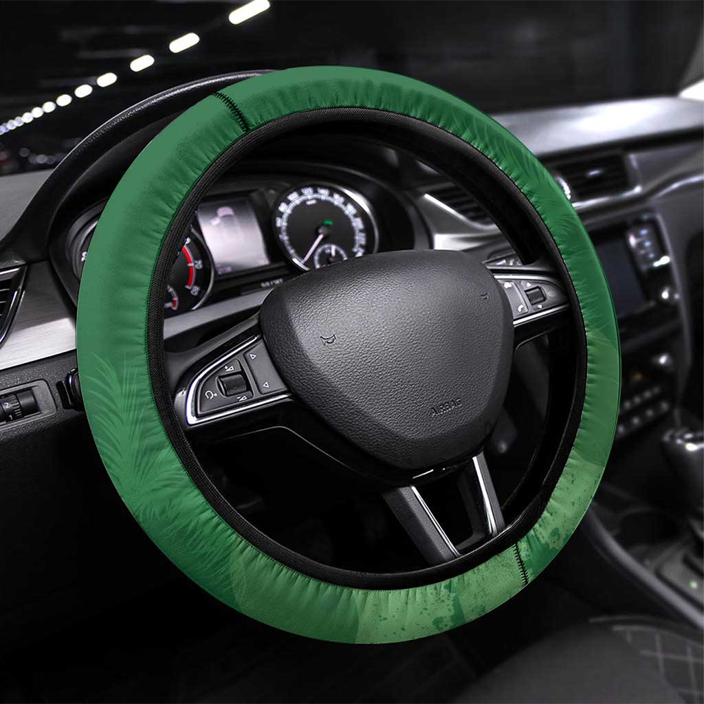 Australia Cocos Keeling Islands Steering Wheel Cover Southern Cross Palm Tree Pattern - Aussie Hoodie