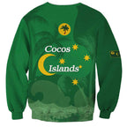 Australia Cocos Keeling Islands Sweatshirt Southern Cross Palm Tree Pattern - Aussie Hoodie