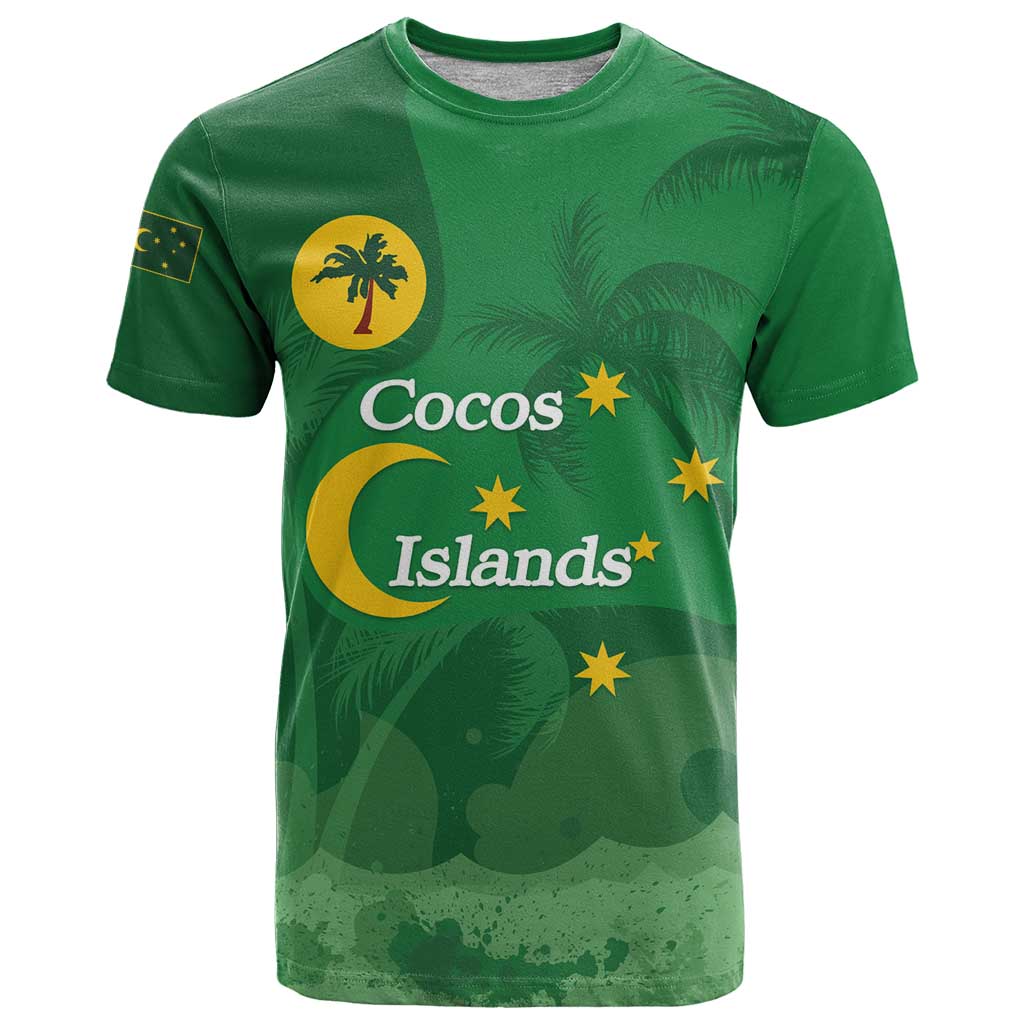 Australia Cocos Keeling Islands T Shirt Southern Cross Palm Tree Pattern - Aussie Hoodie