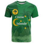 Australia Cocos Keeling Islands T Shirt Southern Cross Palm Tree Pattern - Aussie Hoodie