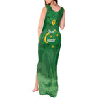 Australia Cocos Keeling Islands Tank Maxi Dress Southern Cross Palm Tree Pattern - Aussie Hoodie
