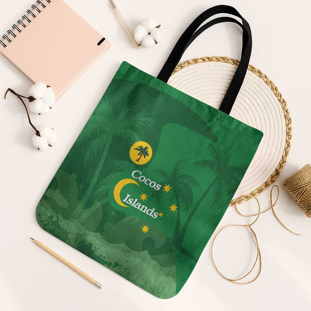 Australia Cocos Keeling Islands Tote Bag Southern Cross Palm Tree Pattern - Aussie Hoodie