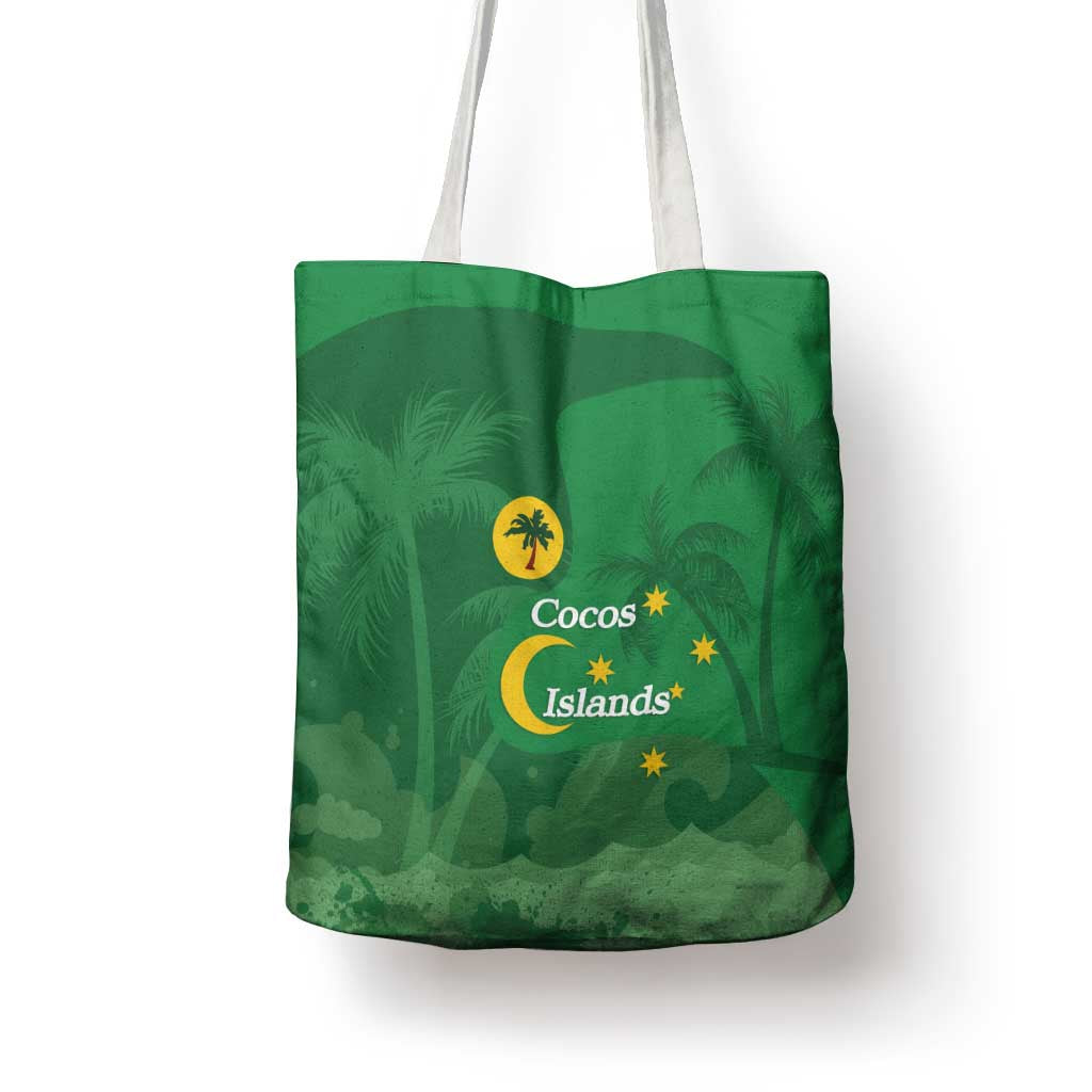 Australia Cocos Keeling Islands Tote Bag Southern Cross Palm Tree Pattern - Aussie Hoodie