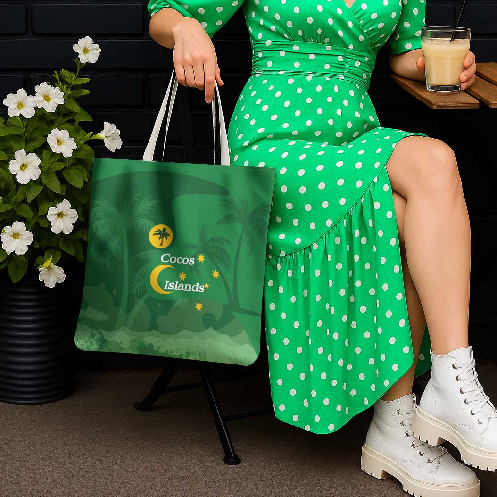 Australia Cocos Keeling Islands Tote Bag Southern Cross Palm Tree Pattern - Aussie Hoodie