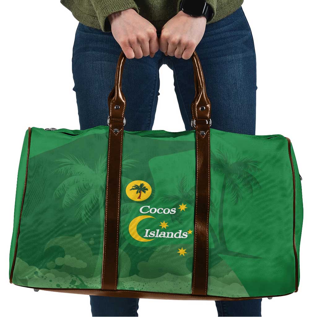 Australia Cocos Keeling Islands Travel Bag Southern Cross Palm Tree Pattern - Aussie Hoodie