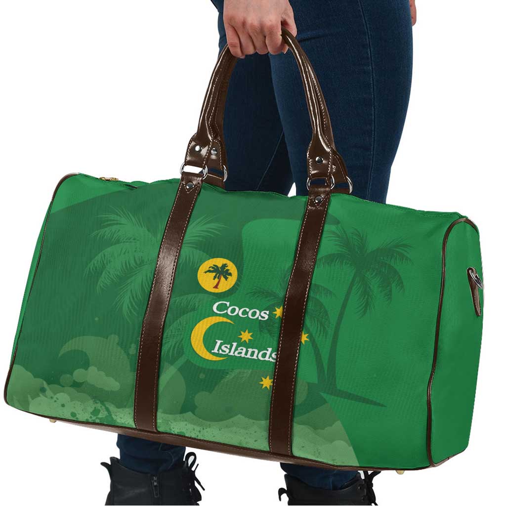 Australia Cocos Keeling Islands Travel Bag Southern Cross Palm Tree Pattern - Aussie Hoodie
