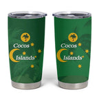 Australia Cocos Keeling Islands Tumbler Cup Southern Cross Palm Tree Pattern - Aussie Hoodie