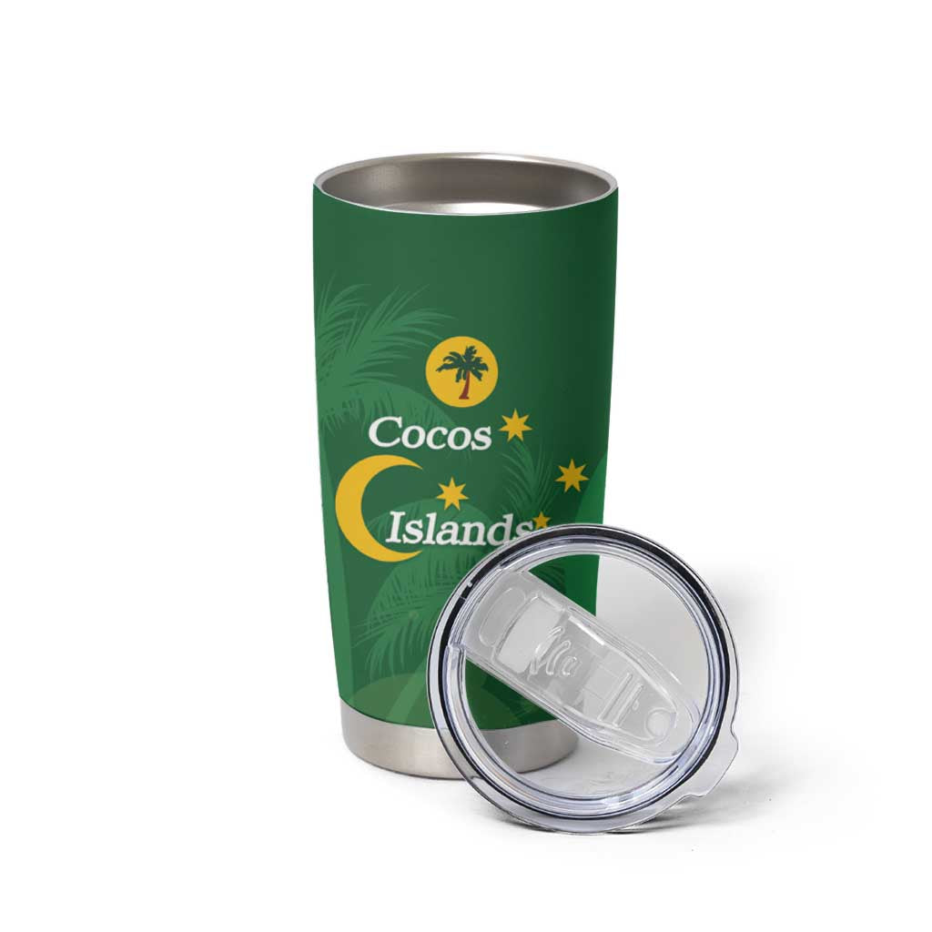 Australia Cocos Keeling Islands Tumbler Cup Southern Cross Palm Tree Pattern - Aussie Hoodie