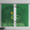 Australia Cocos Keeling Islands Window Curtain Southern Cross Palm Tree Pattern - Aussie Hoodie
