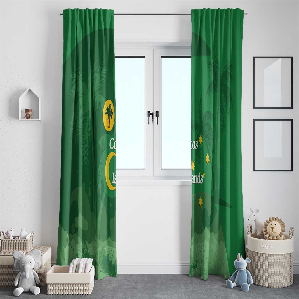 Australia Cocos Keeling Islands Window Curtain Southern Cross Palm Tree Pattern - Aussie Hoodie