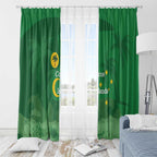 Australia Cocos Keeling Islands Window Curtain Southern Cross Palm Tree Pattern - Aussie Hoodie