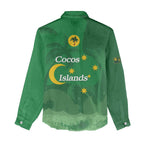 Australia Cocos Keeling Islands Women Casual Shirt Southern Cross Palm Tree Pattern - Aussie Hoodie