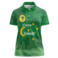 Australia Cocos Keeling Islands Women Polo Shirt Southern Cross Palm Tree Pattern - Aussie Hoodie