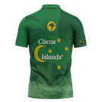 Australia Cocos Keeling Islands Zipper Polo Shirt Southern Cross Palm Tree Pattern - Aussie Hoodie