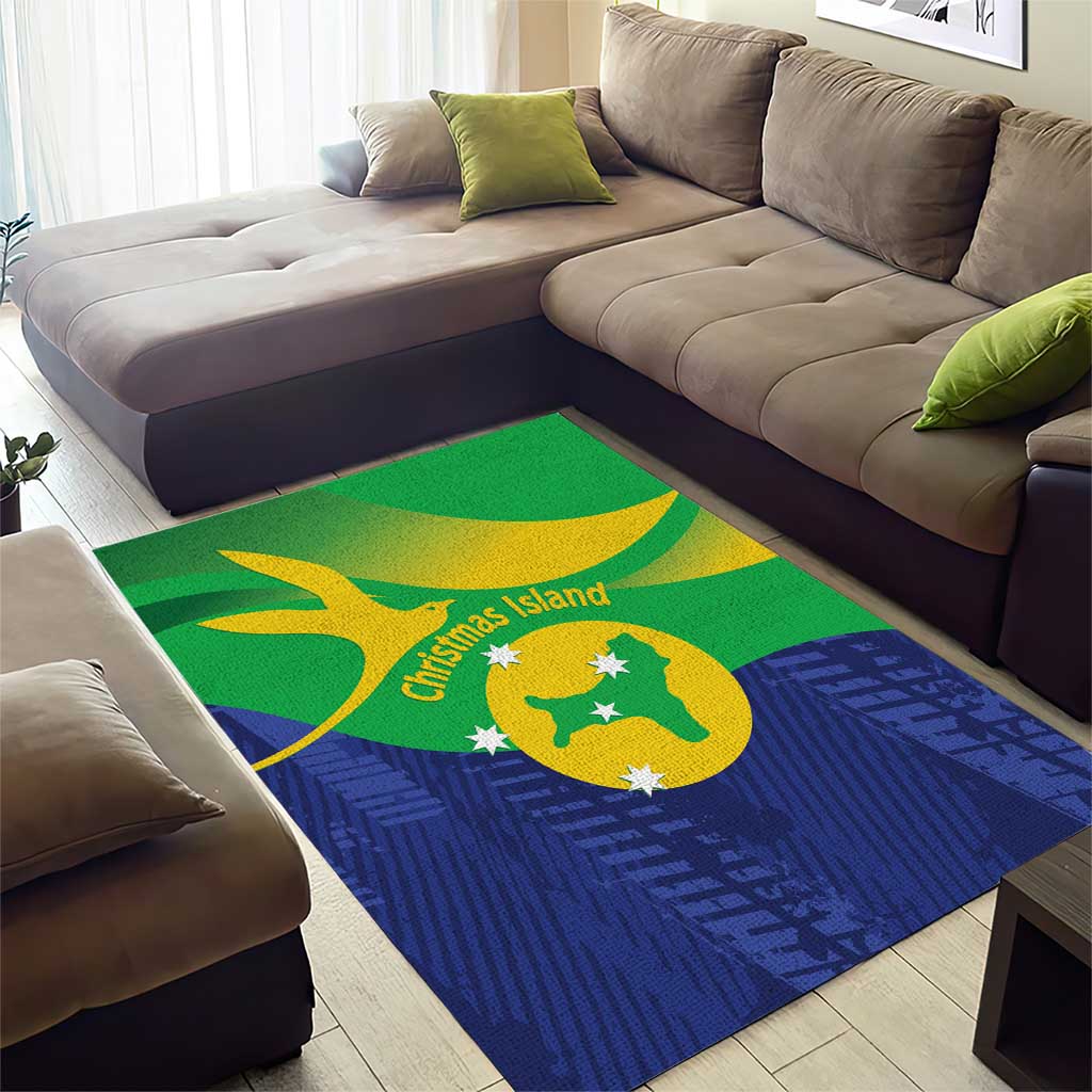 Australia Christmas Island Area Rug Wilayah Pulau Krismas Flag Color - Aussie Hoodie