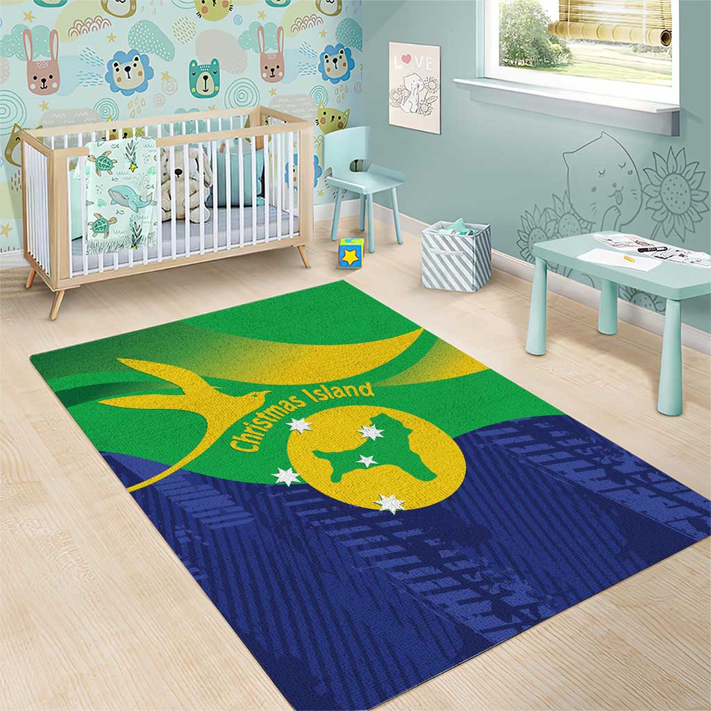 Australia Christmas Island Area Rug Wilayah Pulau Krismas Flag Color - Aussie Hoodie