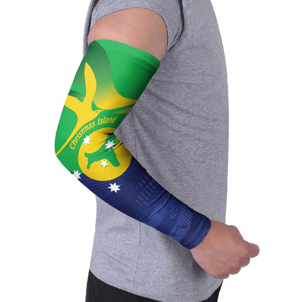 Personalised Australia Christmas Island Arm Sleeves Wilayah Pulau Krismas Flag Color - Aussie Hoodie