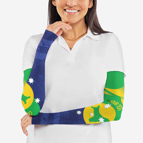 Personalised Australia Christmas Island Arm Sleeves Wilayah Pulau Krismas Flag Color - Aussie Hoodie