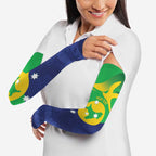 Personalised Australia Christmas Island Arm Sleeves Wilayah Pulau Krismas Flag Color - Aussie Hoodie