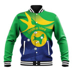 Personalised Australia Christmas Island Baseball Jacket Wilayah Pulau Krismas Flag Color - Aussie Hoodie