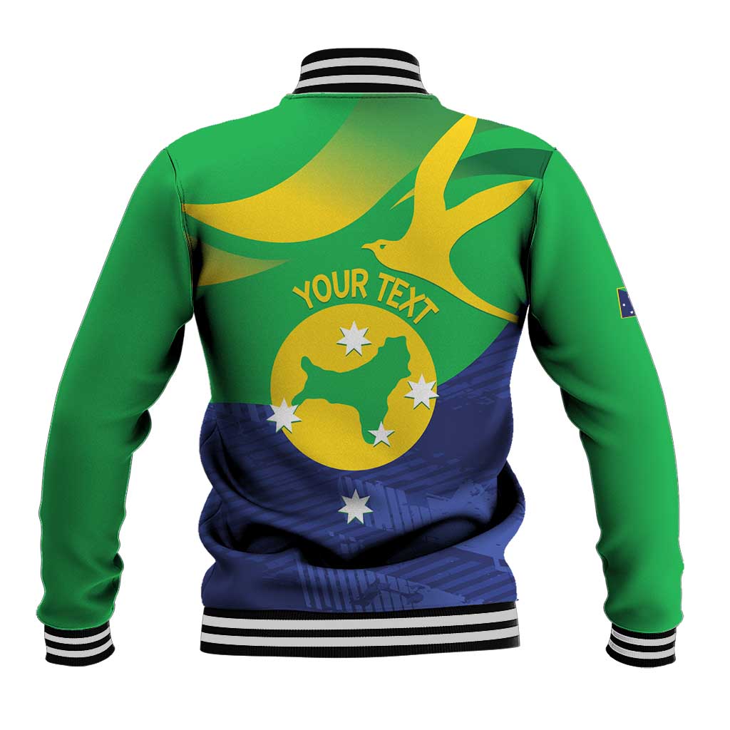 Personalised Australia Christmas Island Baseball Jacket Wilayah Pulau Krismas Flag Color - Aussie Hoodie