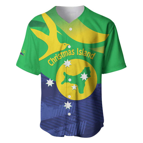 Personalised Australia Christmas Island Baseball Jersey Wilayah Pulau Krismas Flag Color - Aussie Hoodie