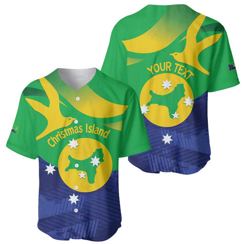 Personalised Australia Christmas Island Baseball Jersey Wilayah Pulau Krismas Flag Color - Aussie Hoodie