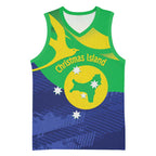 Personalised Australia Christmas Island Basketball Jersey Wilayah Pulau Krismas Flag Color - Aussie Hoodie