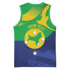 Personalised Australia Christmas Island Basketball Jersey Wilayah Pulau Krismas Flag Color - Aussie Hoodie