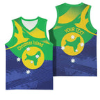 Personalised Australia Christmas Island Basketball Jersey Wilayah Pulau Krismas Flag Color - Aussie Hoodie
