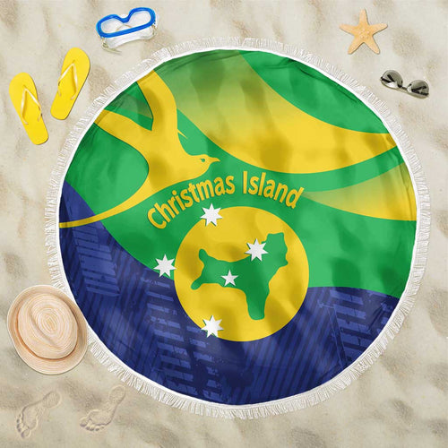 Australia Christmas Island Beach Blanket Wilayah Pulau Krismas Flag Color - Aussie Hoodie