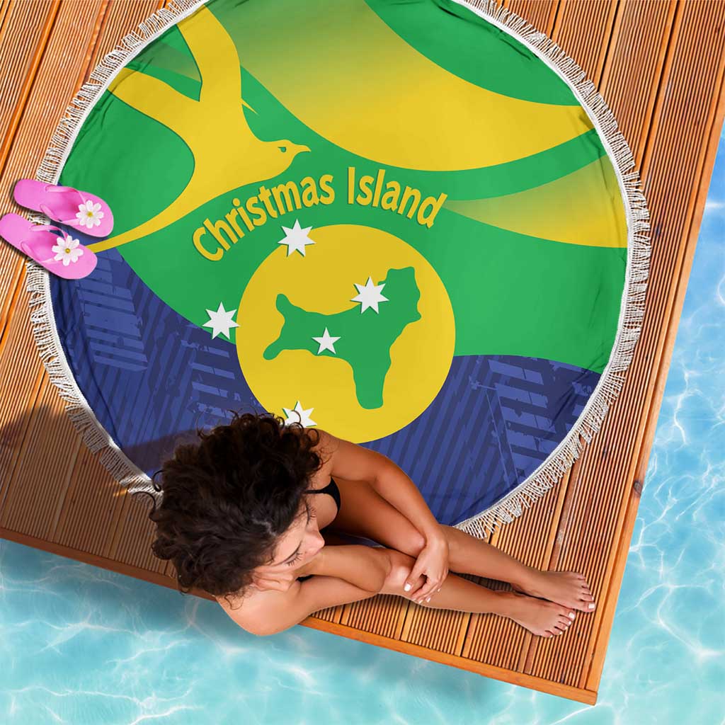 Australia Christmas Island Beach Blanket Wilayah Pulau Krismas Flag Color - Aussie Hoodie