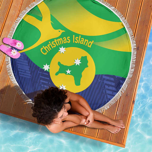 Australia Christmas Island Beach Blanket Wilayah Pulau Krismas Flag Color - Aussie Hoodie