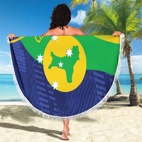 Australia Christmas Island Beach Blanket Wilayah Pulau Krismas Flag Color - Aussie Hoodie