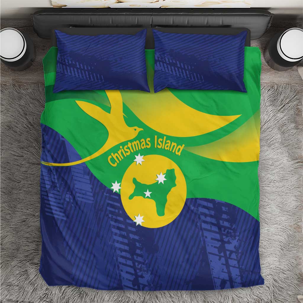 Australia Christmas Island Bedding Set Wilayah Pulau Krismas Flag Color - Aussie Hoodie