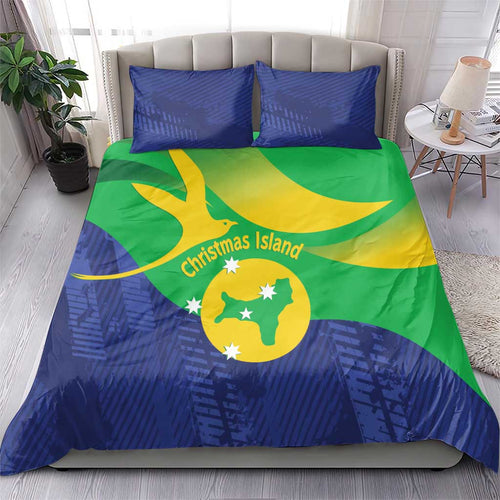 Australia Christmas Island Bedding Set Wilayah Pulau Krismas Flag Color - Aussie Hoodie