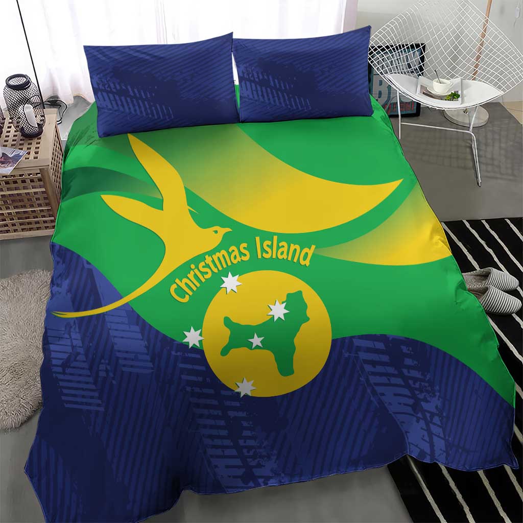 Australia Christmas Island Bedding Set Wilayah Pulau Krismas Flag Color - Aussie Hoodie
