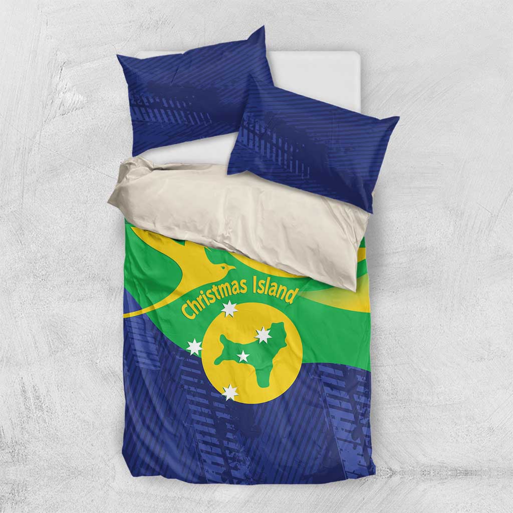 Australia Christmas Island Bedding Set Wilayah Pulau Krismas Flag Color - Aussie Hoodie