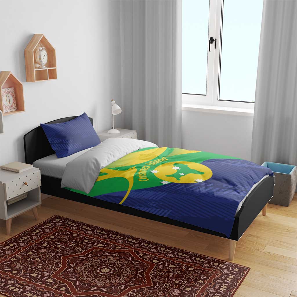 Australia Christmas Island Bedding Set Wilayah Pulau Krismas Flag Color - Aussie Hoodie
