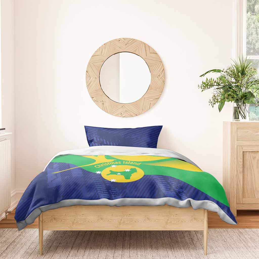 Australia Christmas Island Bedding Set Wilayah Pulau Krismas Flag Color - Aussie Hoodie