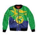 Personalised Australia Christmas Island Bomber Jacket Wilayah Pulau Krismas Flag Color - Aussie Hoodie