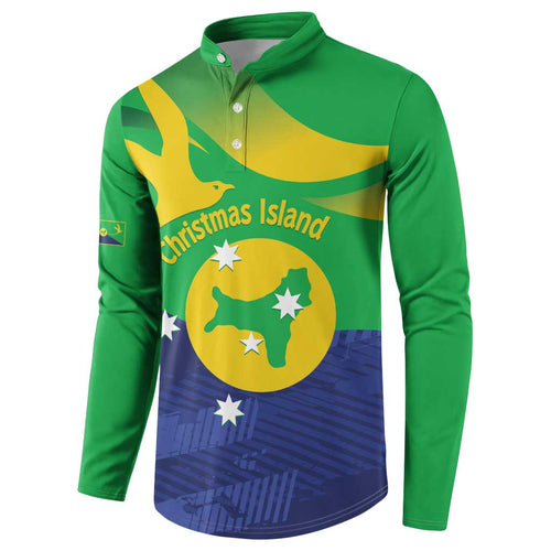 Personalised Australia Christmas Island Button Sweatshirt Wilayah Pulau Krismas Flag Color - Aussie Hoodie