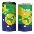Personalised Australia Christmas Island 4 in 1 Can Cooler Tumbler Wilayah Pulau Krismas Flag Color - Aussie Hoodie