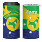 Personalised Australia Christmas Island 4 in 1 Can Cooler Tumbler Wilayah Pulau Krismas Flag Color - Aussie Hoodie